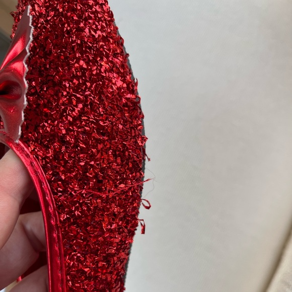 Red Glitter Flats with Bow (NWOT) - Picture 10 of 10